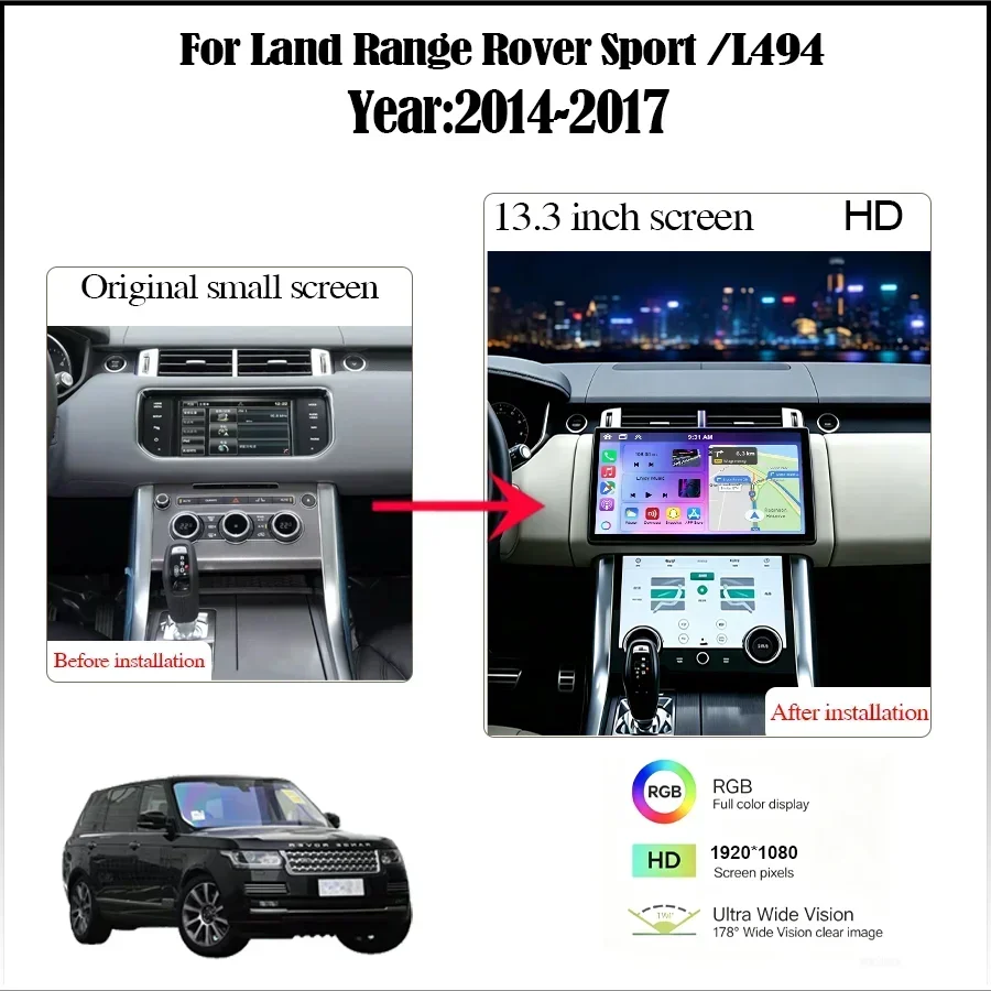 13.3inch Android14 Carplay Mul - Khadas Vim4 8Gb ulasan dan harga