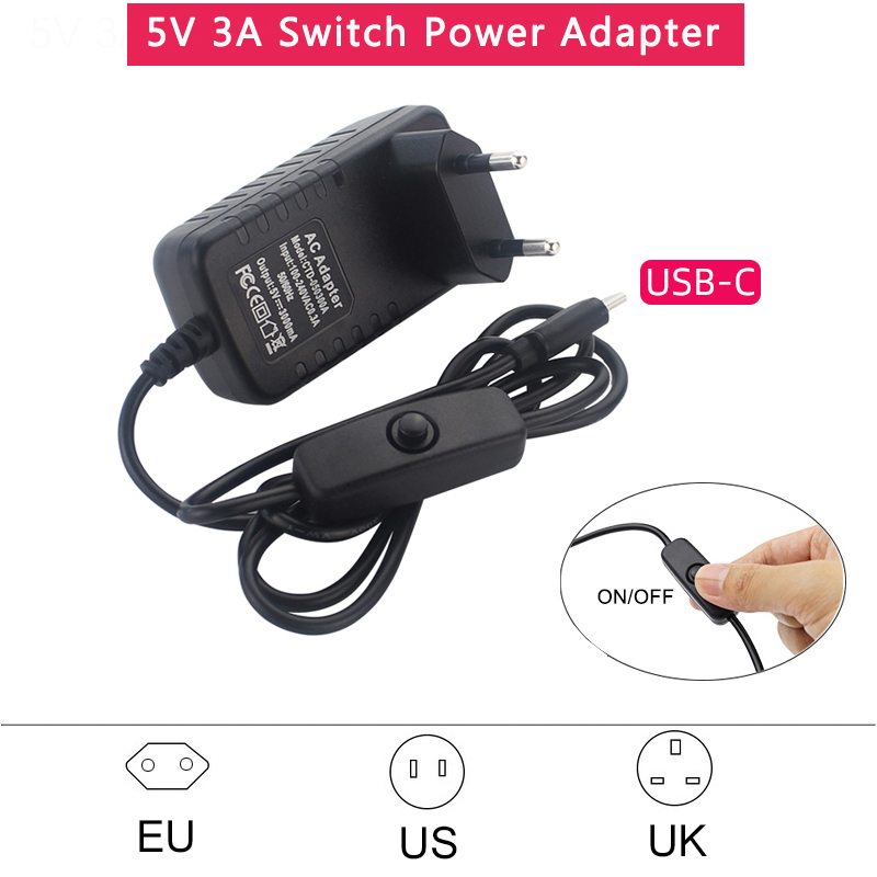 5V 3A Power Supply with ON/OFF - Banana Pi Bpi-M5 ulasan dan harga